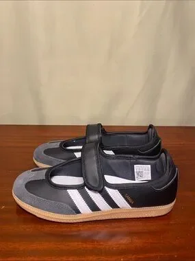 adidas | Shoes | Adidas Samba Mary Jane Black White Gum Sneakers Jr7437 ...